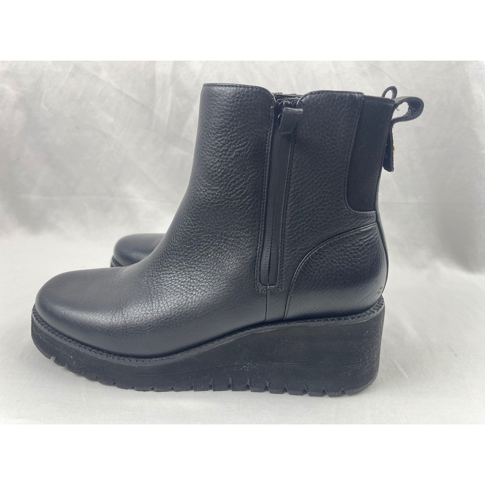 Cole Haan Zerogrand Womens 9B Black Leather Wedge Side Zip Ankle Booties W28705 - Picture 3 of 11